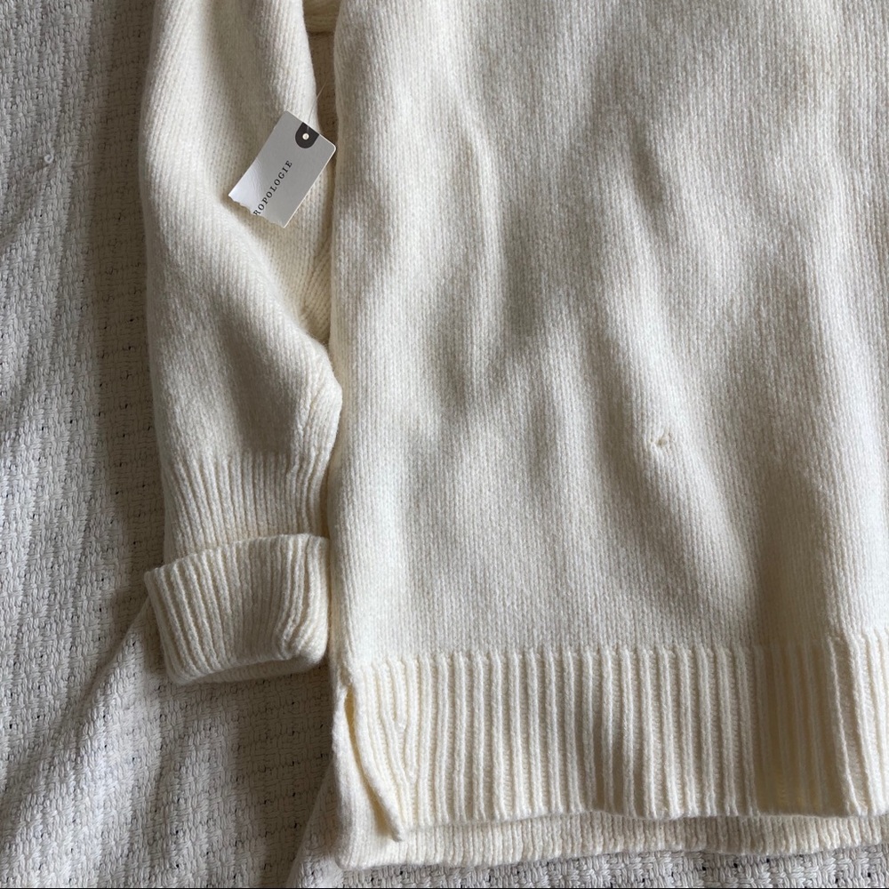 Anthropologie open shoulder white sweater, NWT - Picture 12 of 14